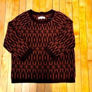 Geometric 3/4 sleeve sweater part wool